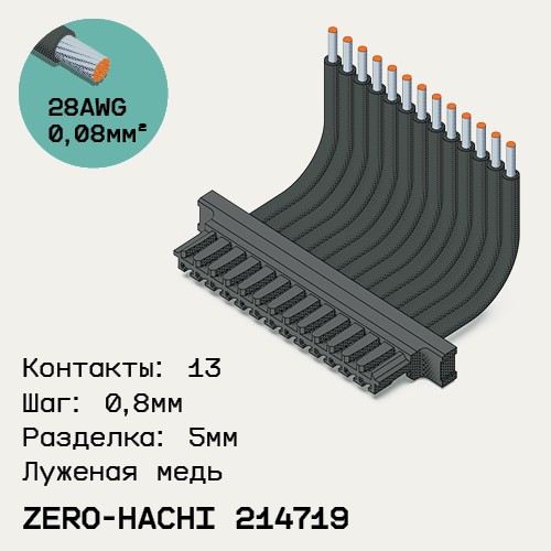 Односторонняя кабельная сборка на основе Molex Zero-Hachi 214719