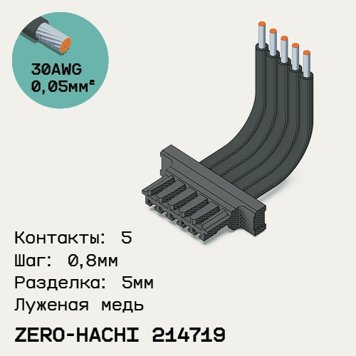 Односторонняя кабельная сборка на основе Molex Zero-Hachi 214719