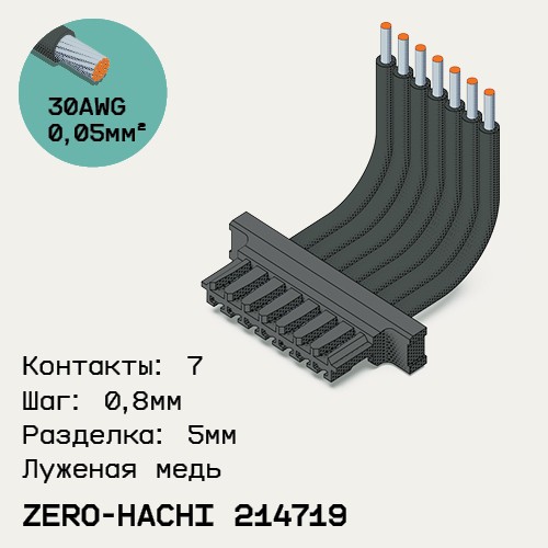 Односторонняя кабельная сборка на основе Molex Zero-Hachi 214719
