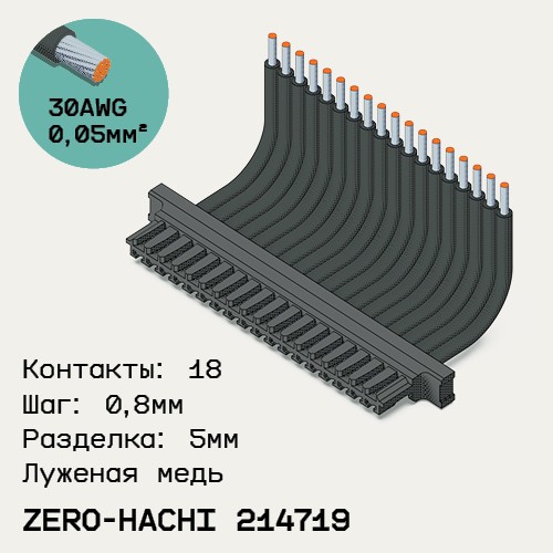 Односторонняя кабельная сборка на основе Molex Zero-Hachi 214719