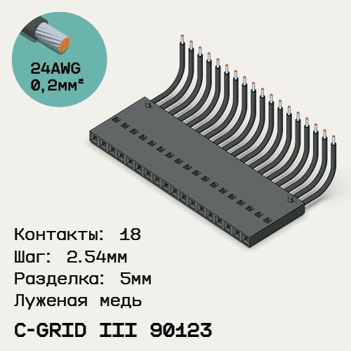 Односторонняя кабельная сборка на основе C-Grid III 90123