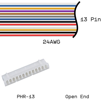 Кабельная сборка PHR-13 / Open End 24AWG 0,25м