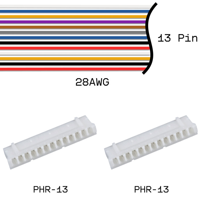 Кабельная сборка PHR-13 / PHR-13 28AWG 0,25м