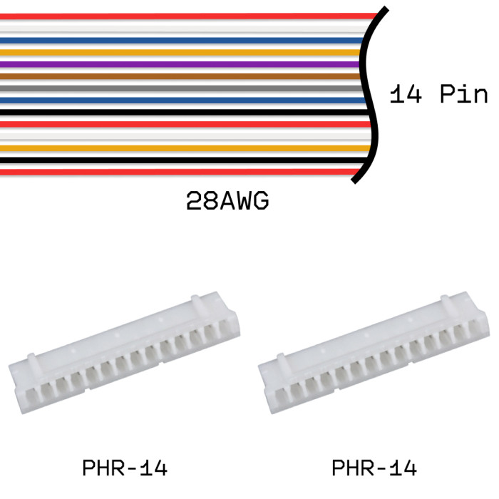 Кабельная сборка PHR-14 / PHR-14 28AWG 0,25м