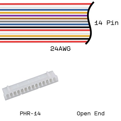 Кабельная сборка PHR-14 / Open End 24AWG 0,25м
