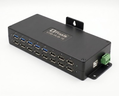 Промышленный USB-концентратор до 16 портов (8×USB 2.0 + 8×USB 3.2) с усиленным питанием