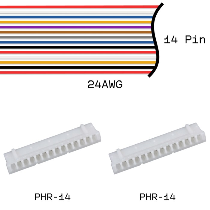 Кабельная сборка PHR-14 / PHR-14 24AWG 0,25м