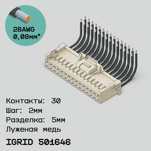 Односторонняя кабельная сборка на основе iGrid 501646