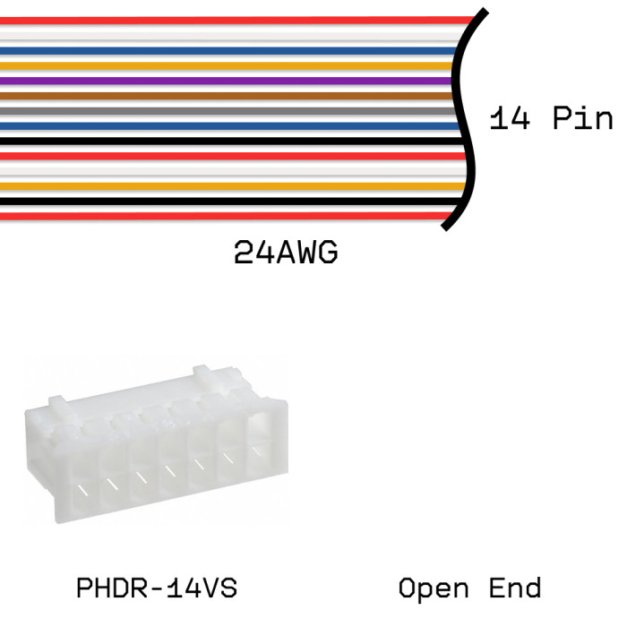 Кабельная сборка PHDR-14VS / Open End 24AWG 0,25м