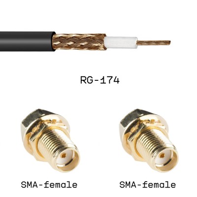 Кабельная сборка SMA female - SMA female на кабеле RG174 10м