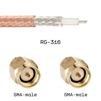 Кабельная сборка SMA male - SMA male на кабеле RG316 1м