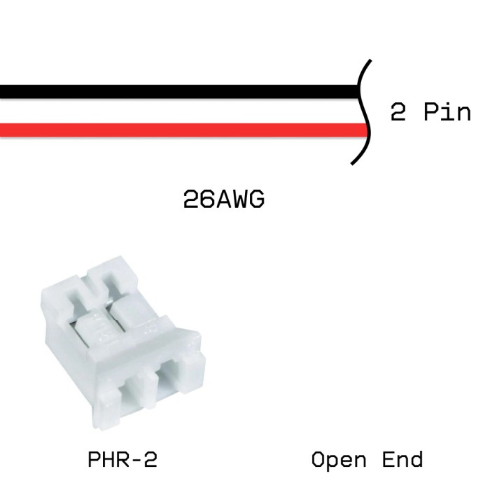 Кабельная сборка PHR-2 / Open End 26AWG 0,25м