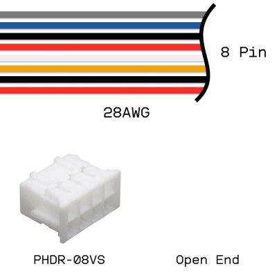 Кабельная сборка PHDR-08VS / Open End 28AWG 0,25м