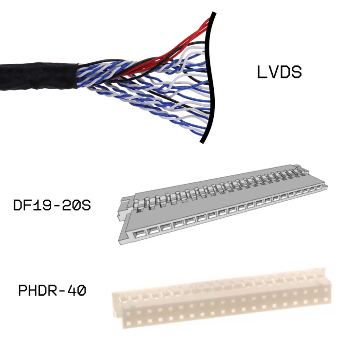 Кабельная сборка LVDS DF19-20S-PHDR-40-300