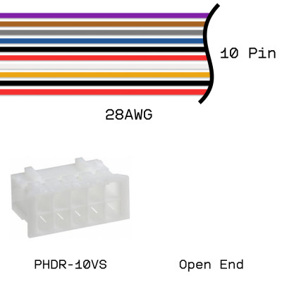 Кабельная сборка PHDR-10VS / Open End 28AWG 0,25м