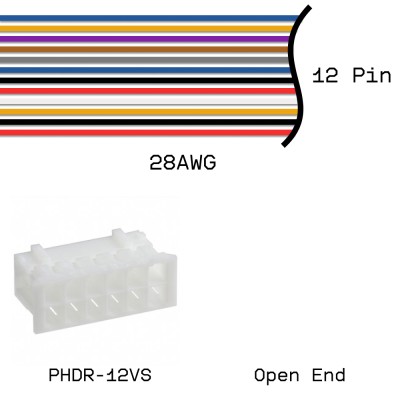 Кабельная сборка PHDR-12VS / Open End 28AWG 0,25м
