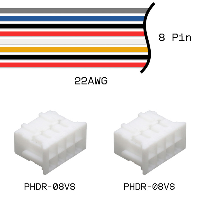 Кабельная сборка PHDR-08VS / PHDR-08VS 22AWG 0,25м