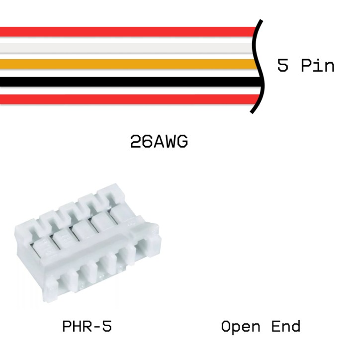 Кабельная сборка PHR-5 / Open End 26AWG 0,25м