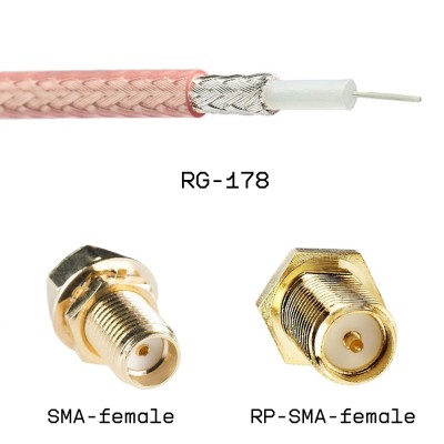 Кабельная сборка SMA-Female - RP-SMA-Female на кабеле RG178 0,2