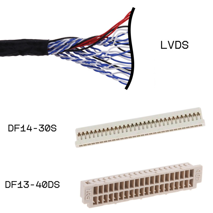 Кабельная сборка LVDS DF14-30S-DF13-40DS-350-M19