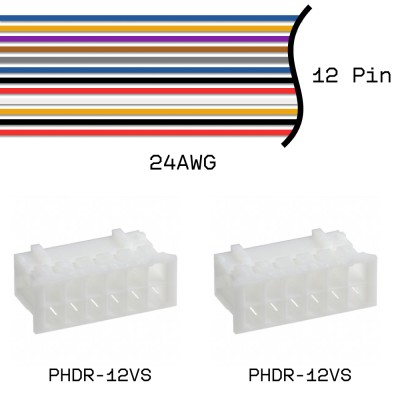 Кабельная сборка PHDR-12VS / PHDR-12VS 24AWG 0,25м