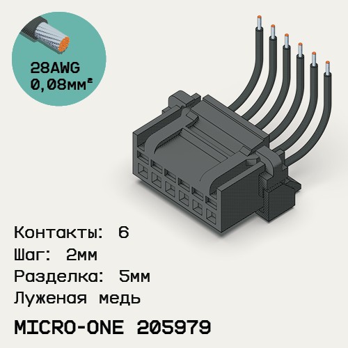 Односторонняя кабельная сборка на основе Micro-One 205979