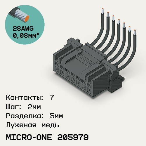 Односторонняя кабельная сборка на основе Micro-One 205979