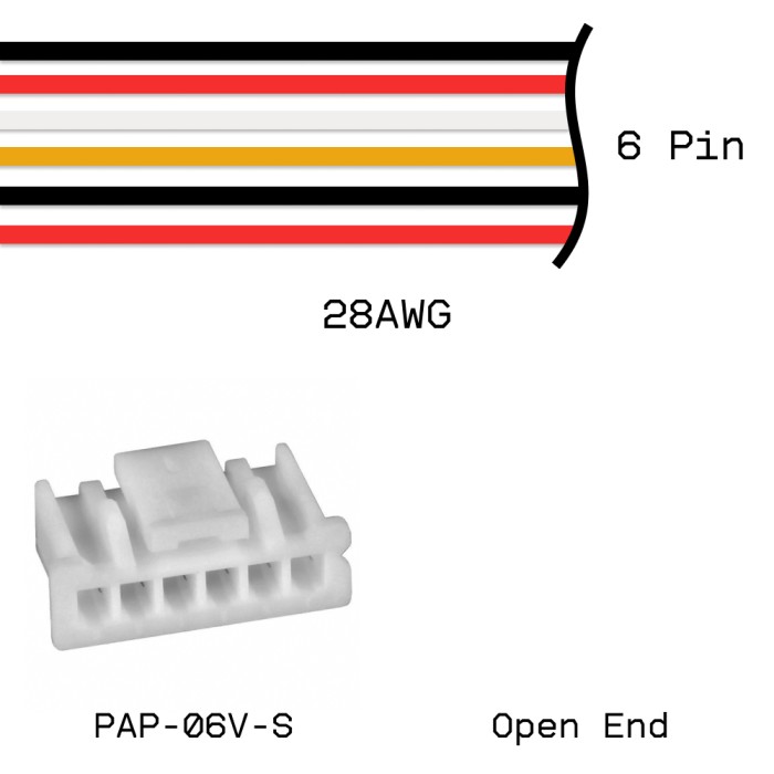 Кабельная сборка PAP-06V-S / Open End 28AWG 0,25м
