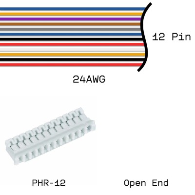 Кабельная сборка PHR-12 / Open End 24AWG 0,25м