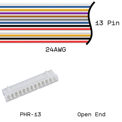 Кабельная сборка PHR-13 / Open End 24AWG 0,25м