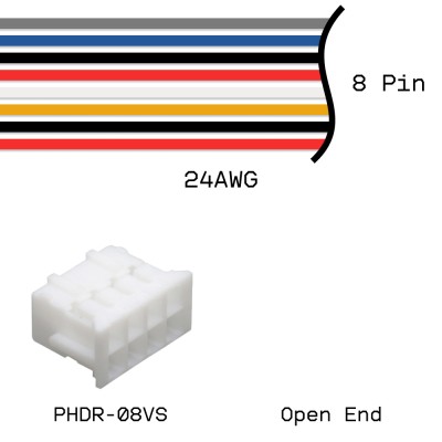 Кабельная сборка PHDR-08VS / Open End 24AWG 0,25м