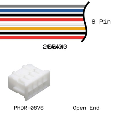 Кабельная сборка PHDR-08VS / Open End 26AWG 0,25м