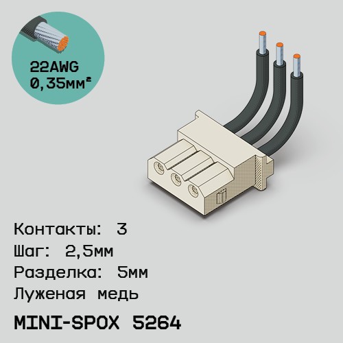Односторонняя кабельная сборка на основе mini-SPOX 5264