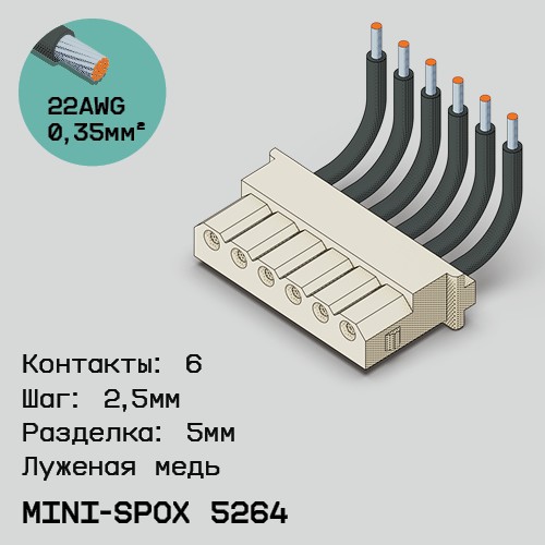 Односторонняя кабельная сборка на основе mini-SPOX 5264