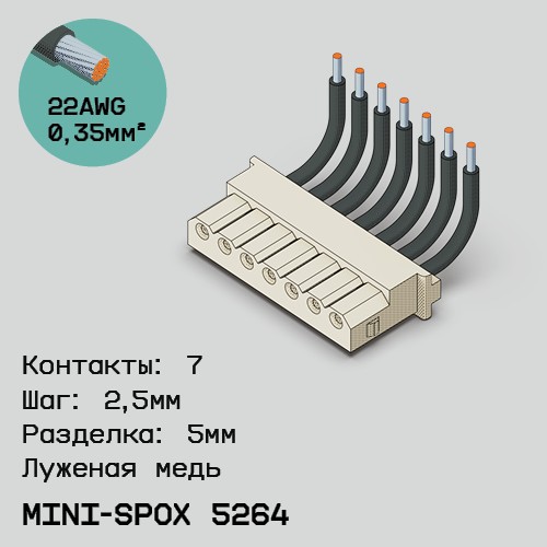 Односторонняя кабельная сборка на основе mini-SPOX 5264