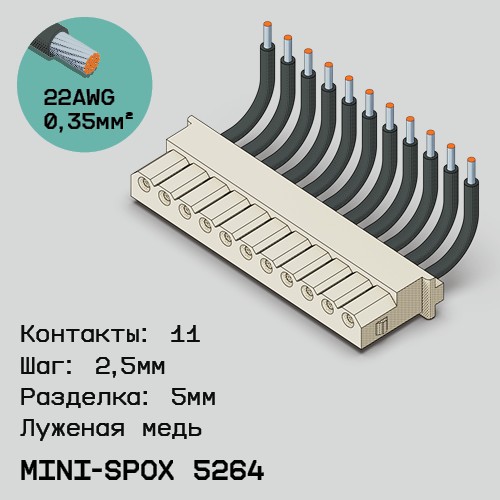 Односторонняя кабельная сборка на основе mini-SPOX 5264