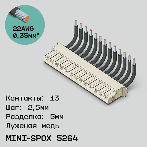 Односторонняя кабельная сборка на основе mini-SPOX 5264