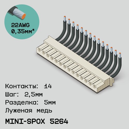 Односторонняя кабельная сборка на основе mini-SPOX 5264