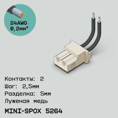 Односторонняя кабельная сборка на основе mini-SPOX 5264