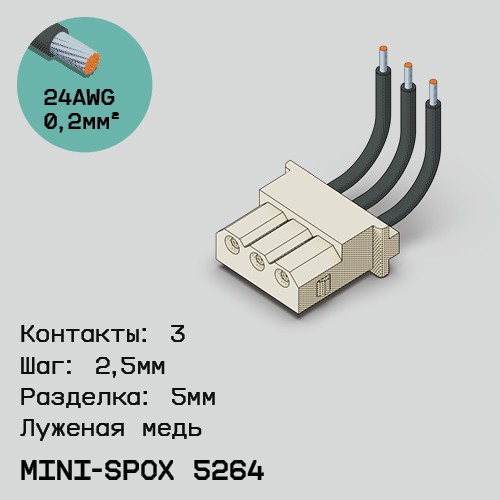 Односторонняя кабельная сборка на основе mini-SPOX 5264