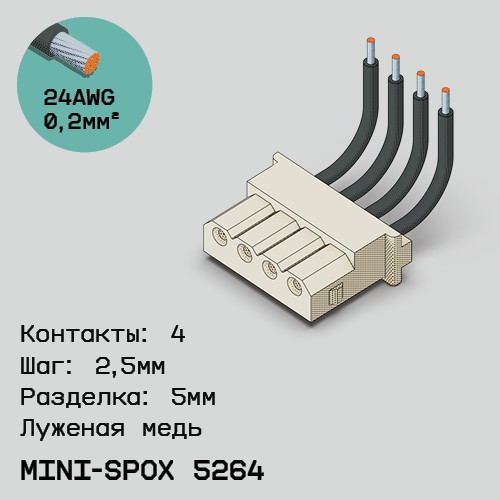 Односторонняя кабельная сборка на основе mini-SPOX 5264