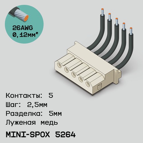 Односторонняя кабельная сборка на основе mini-SPOX 5264