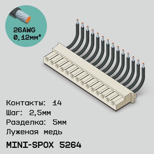 Односторонняя кабельная сборка на основе mini-SPOX 5264