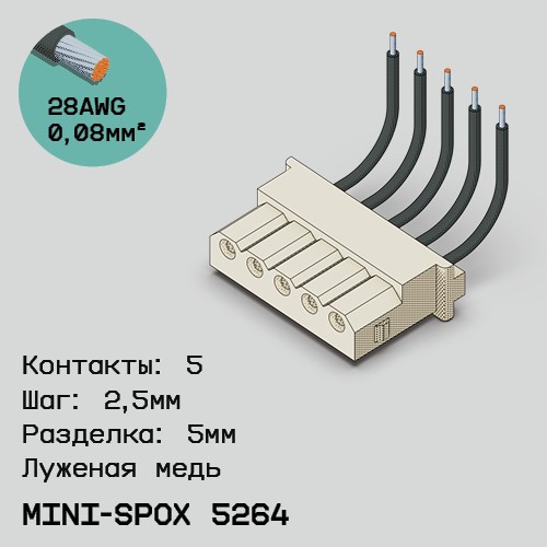 Односторонняя кабельная сборка на основе mini-SPOX 5264
