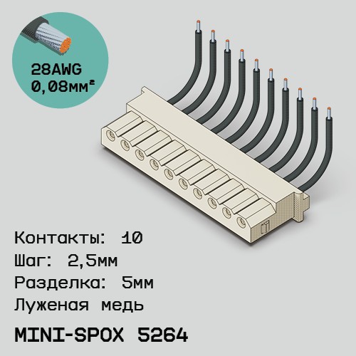 Односторонняя кабельная сборка на основе mini-SPOX 5264