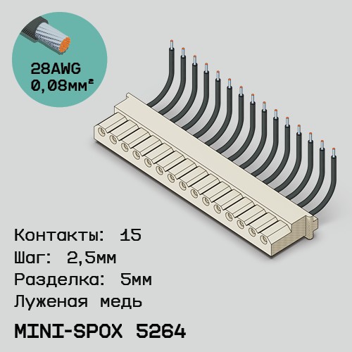 Односторонняя кабельная сборка на основе mini-SPOX 5264