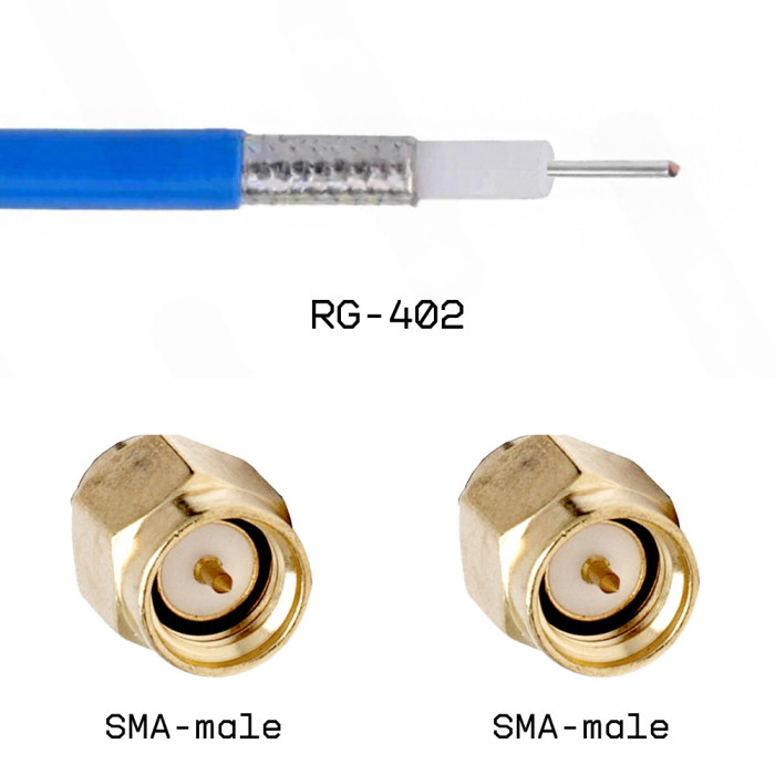 Кабельная сборка SMA male - SMA male на кабеле RG402 0,5м