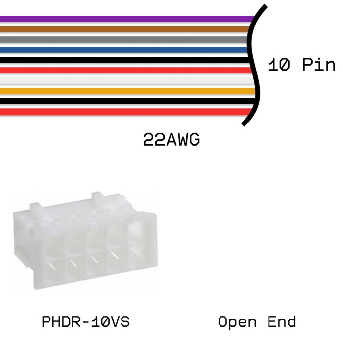 Кабельная сборка PHDR-10VS / Open End 22AWG 0,25м