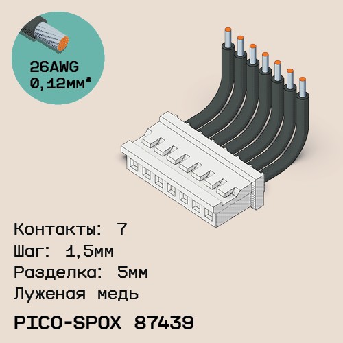 Односторонняя кабельная сборка на основе Pico-SPOX 87439