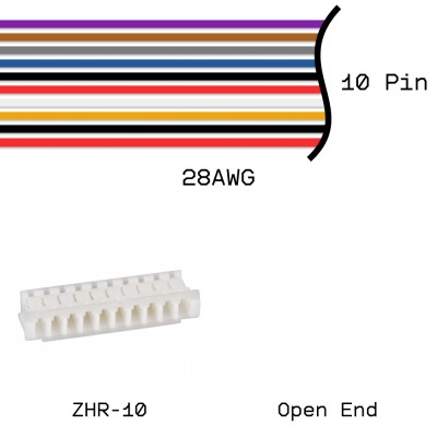 Кабельная сборка ZHR-10 / Open End 28AWG 0,25м